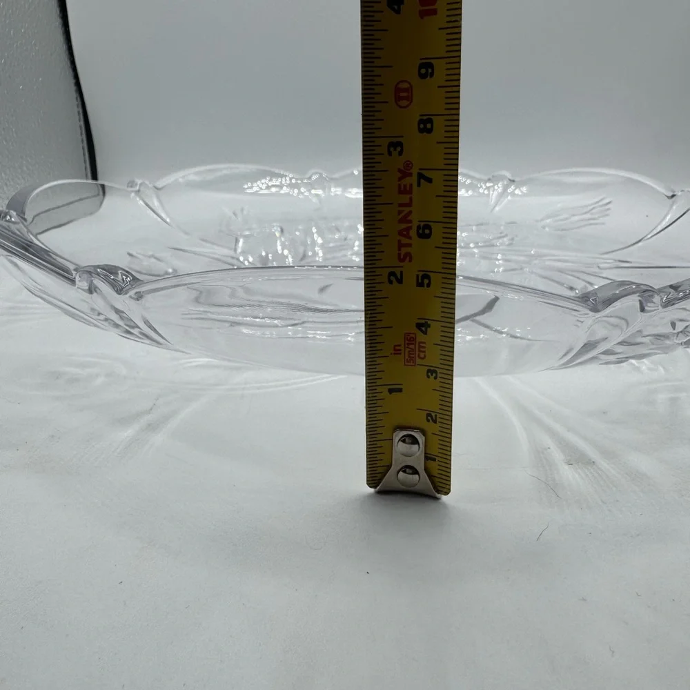 Vintage Gorham Crystal Etched Tulip Bouquet Tray/Platter 13”